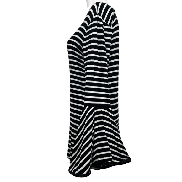 Maette Black & White Striped Soft Jersey Top with Bell Sleeves Size Small - Picture 3 of 7